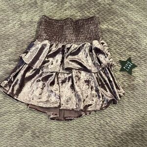 PixieLane Girls' Crushed Velvet Dusty Mauve Tiered Skirt Size 8 💖✨